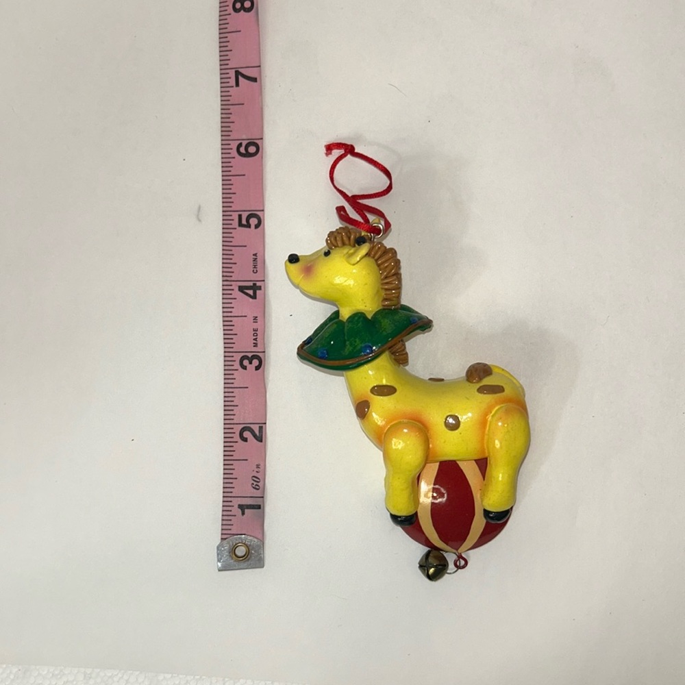 Vintage Colorful Circus Themed Giraffe Christmas Ornament - Picture 2 of 7